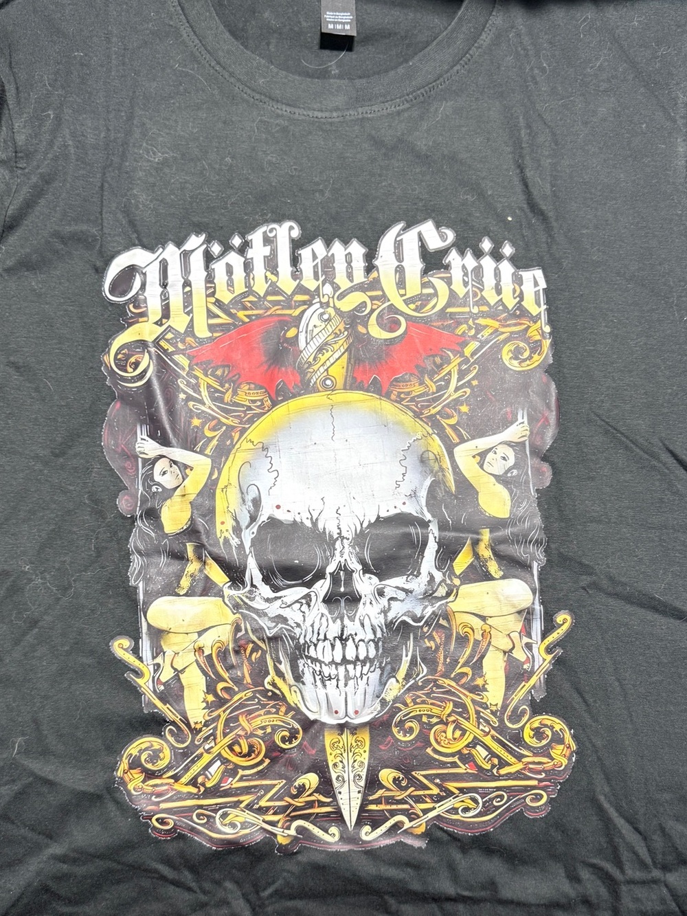 Black Graphic Skull Band Tee